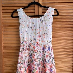 Max&Co Silk Colorful Floral Summer Midi Dress, size 4